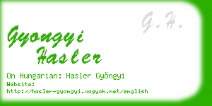 gyongyi hasler business card